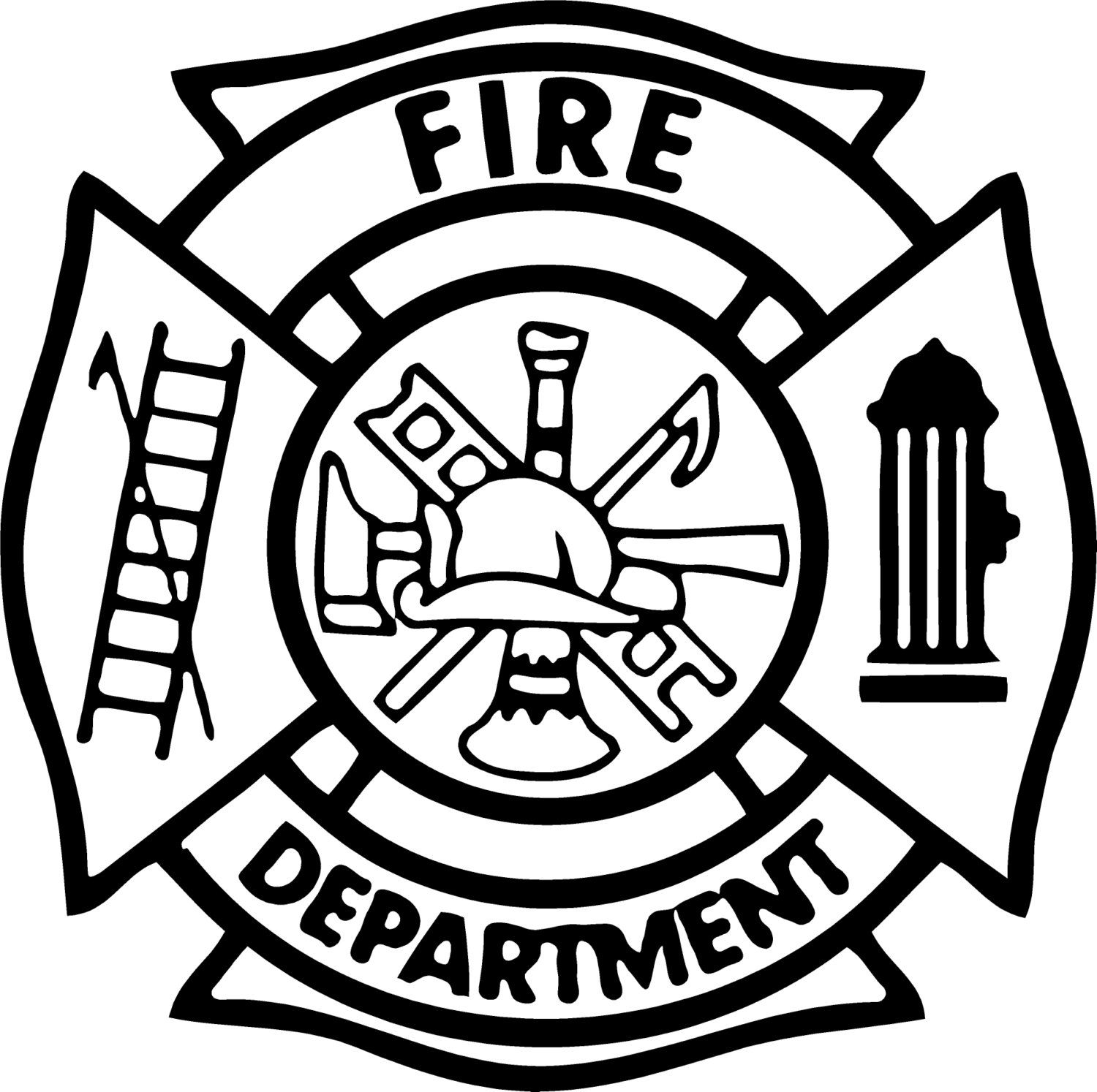 Fire Department Maltese Cross Coloring Page Part 4